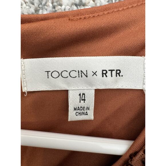 Toccin X RTR Faux Wrap Mini Dress 14 Cocktail Club Night Out Y2K Glam Party - Picture 5 of 9